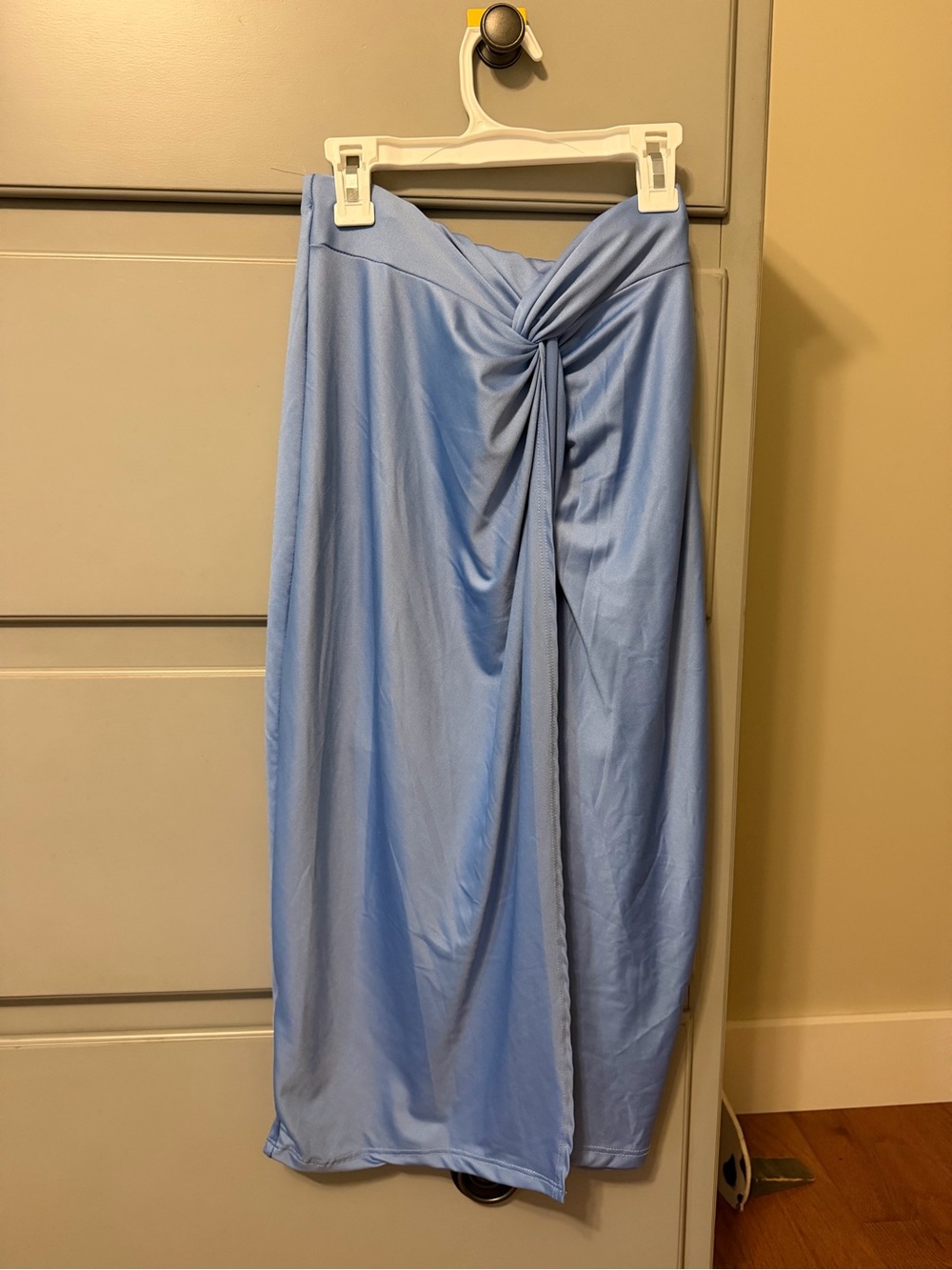 Light Blue Knot-Front Maxi Skirt - Women